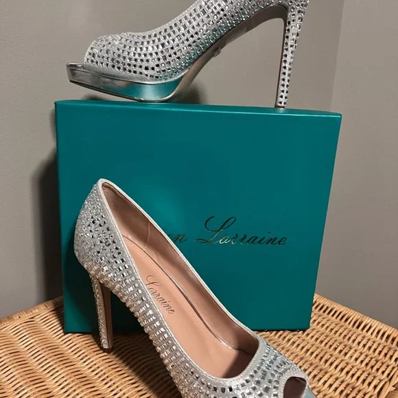Lauren Lorraine Glittering Silver Heels - Picture 2 of 7